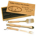 3-piece Barbecue set in wooden box (Laser engraved)